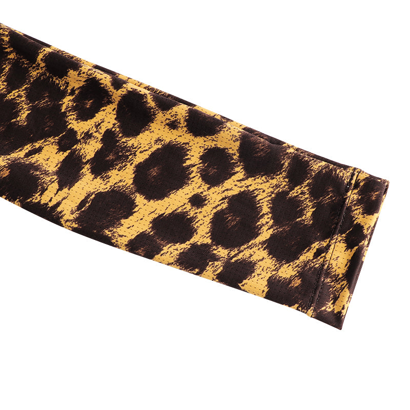 Load image into Gallery viewer, Mcycle Woman Leopard Print Long Sleeve Cycling Jersey MY262W