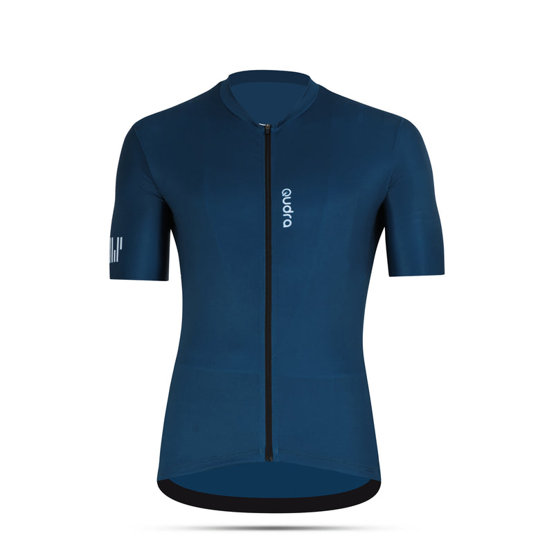 Load image into Gallery viewer, Qudra Cycling Jersey and Bib Tights Top with Short Pants Navy Blue 064