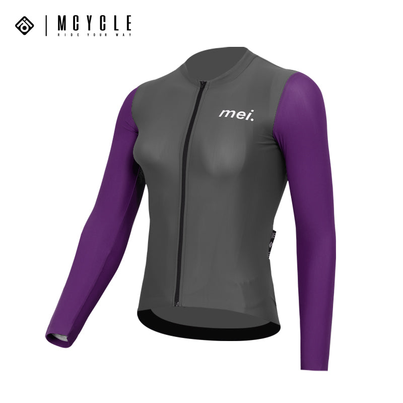 Load image into Gallery viewer, Mcycle Woman Contrast Sold Color Long Sleeve Cycling Jersey MY249W