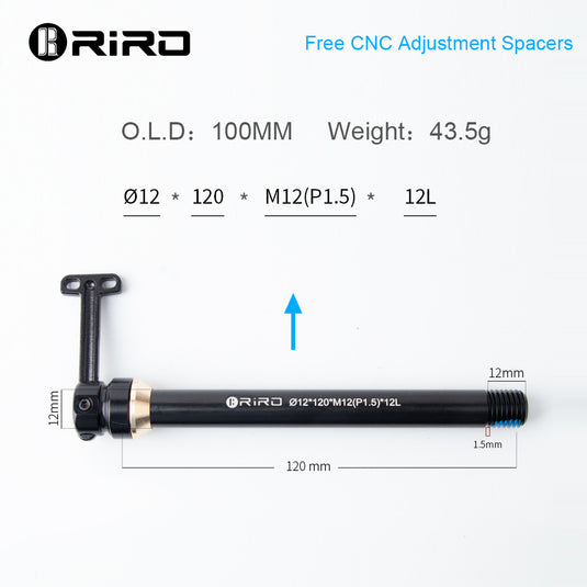 Riro Universal Bicycle Thru-Axle Diameter 12 mm thread distance M1.5