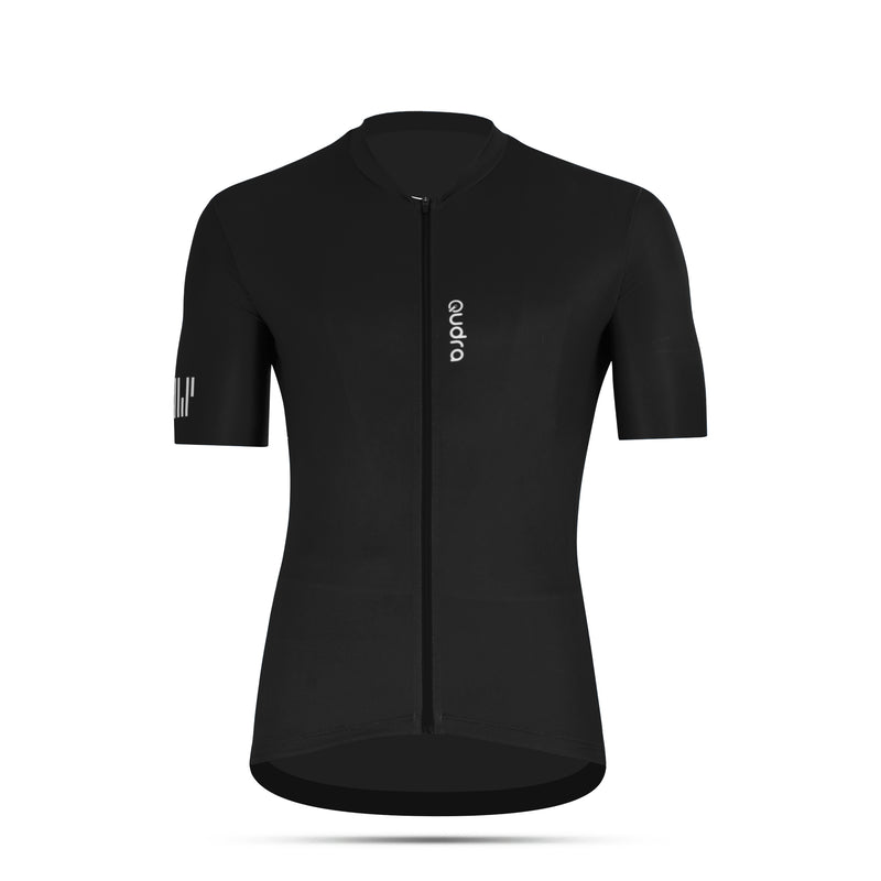 Load image into Gallery viewer, Qudra Cycling Jersey and Bib Tights Top with Short Pants 061 Black