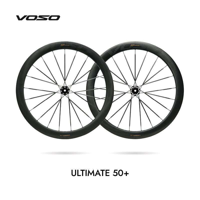Load image into Gallery viewer, SCOM VOSO Lite Ultimate 50+ Carbon Spoke Road Bike Disc Brake Wheelset | Tubeless & Clincher Compatible