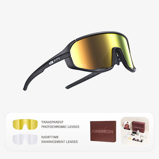 Load image into Gallery viewer, SUNRIMOON Twilight Full‑Frame Cycling Sunglasses Gift Set | Lenses By ZEISS, Photochromic, Interchangeable Sports Glasses for Cycling Running Outdoor