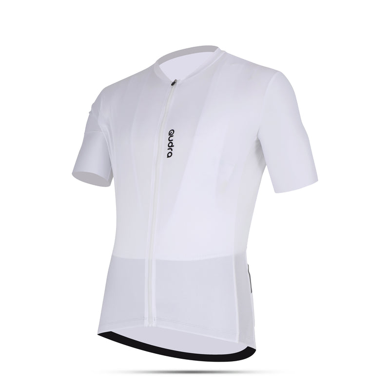 Load image into Gallery viewer, Qudra Cycling Jersey and Bib Tights Top with Short Pants White 062
