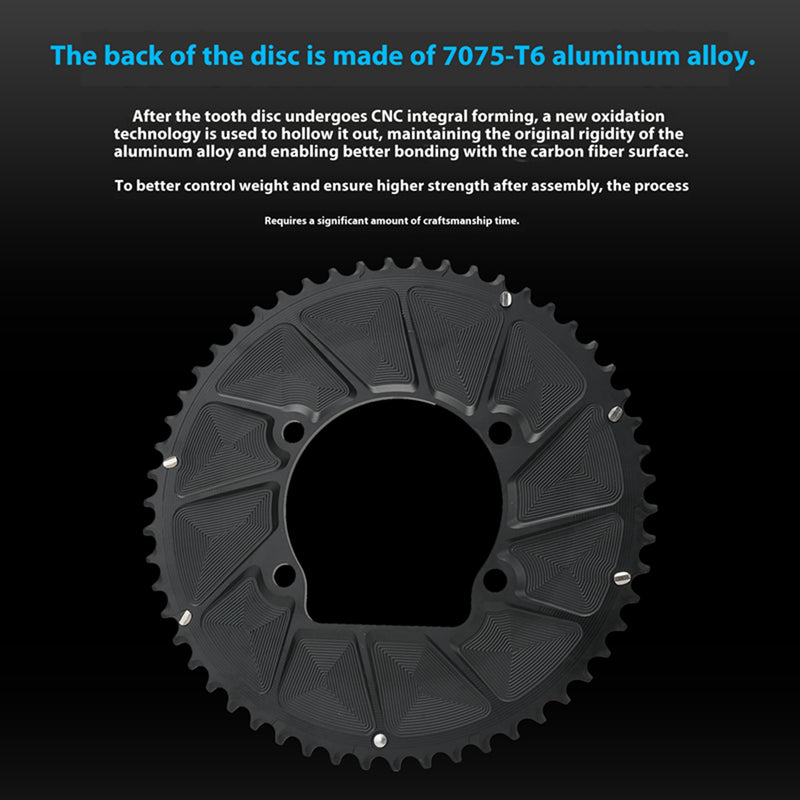 Load image into Gallery viewer, Riro RCB 110BCD Split Double CNC Aluminum Chainring with Carbon Fiber Reinforced Surface