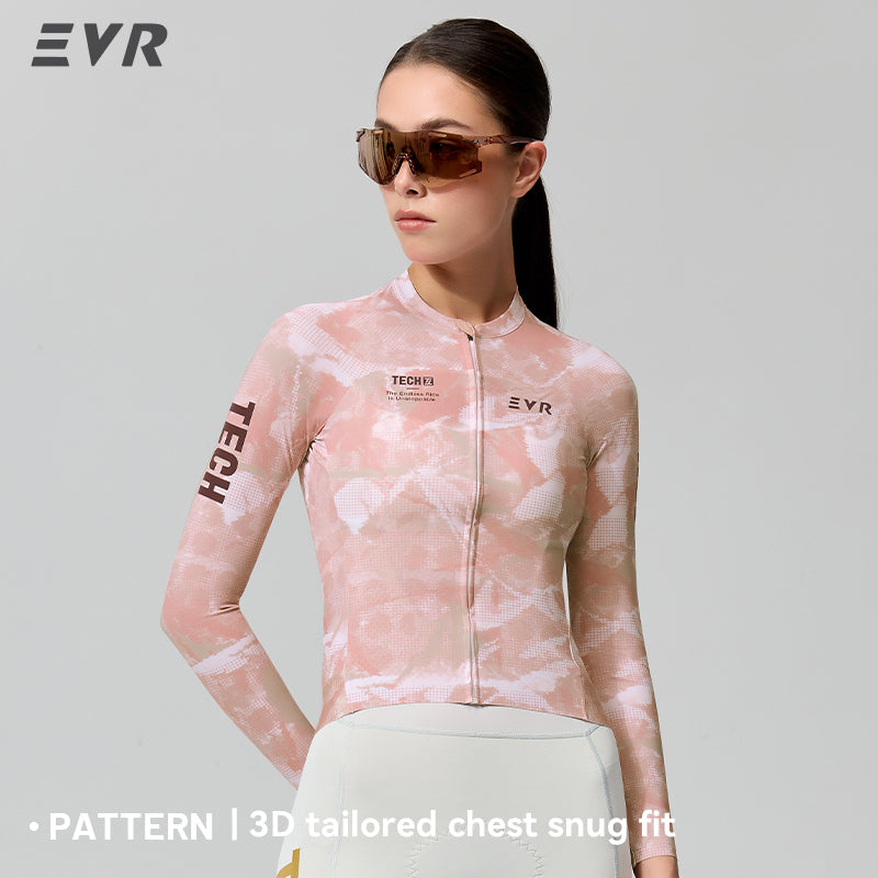 Load image into Gallery viewer, EVR TECH Women's Long‑Sleeve Cycling Jersey Lycra Quick‑Dry UPF50+ Road Bike Top 2620