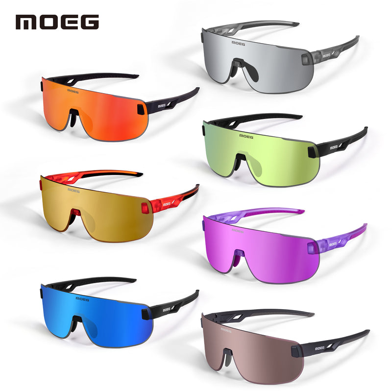 Load image into Gallery viewer, MOEG Cycling Sunglasses with Polarized REVO Lens MO9370