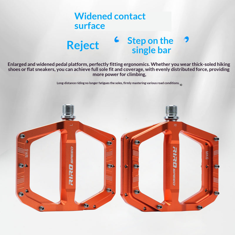 Load image into Gallery viewer, RIRO MK6 CNC Aluminum Flat Pedals | Mountain Bike / Folding Bike / Urban Commuter Pedals K60