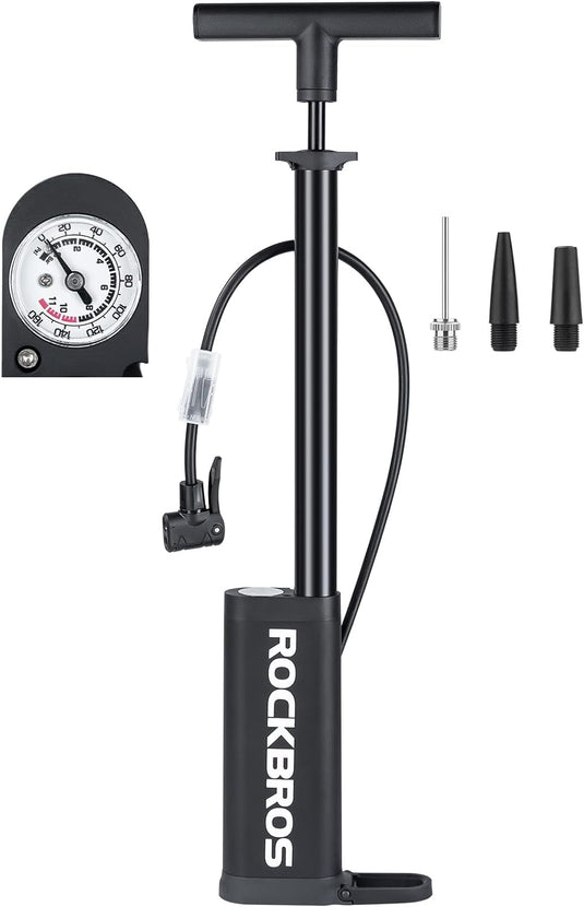 ROCKBROS Bike Pump with Gauge 160psi Bike Floor Pump with Both Presta and Schrader Valves 42310007001