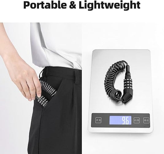 ROCKBROS Mini Bicycle Durable Steel Wire Lock Helmet Lock Chain Bike Frame Lock T530