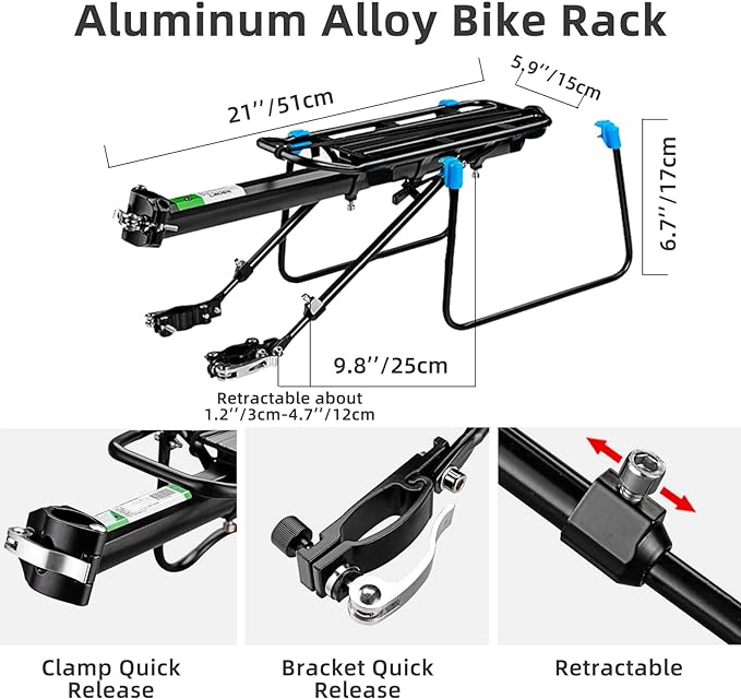 Load image into Gallery viewer, Rockbros Rear Bicycle Rack  Universal Adjustable Bike Carrier HJ10011