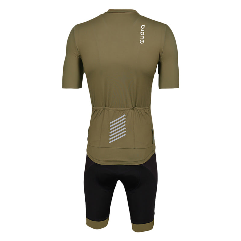 Load image into Gallery viewer, Qudra Cycling Jersey and Bib Tights Top with Short Pants Brown 060