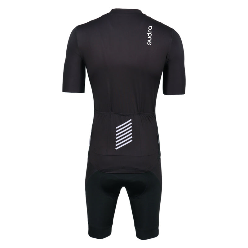 Load image into Gallery viewer, Qudra Cycling Jersey and Bib Tights Top with Short Pants 061 Black
