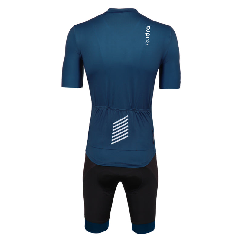 Load image into Gallery viewer, Qudra Cycling Jersey and Bib Tights Top with Short Pants Navy Blue 064