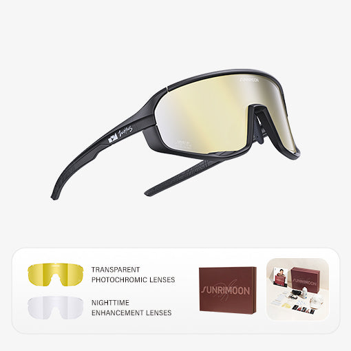 Load image into Gallery viewer, SUNRIMOON Twilight Full‑Frame Cycling Sunglasses Gift Set | Lenses By ZEISS, Photochromic, Interchangeable Sports Glasses for Cycling Running Outdoor