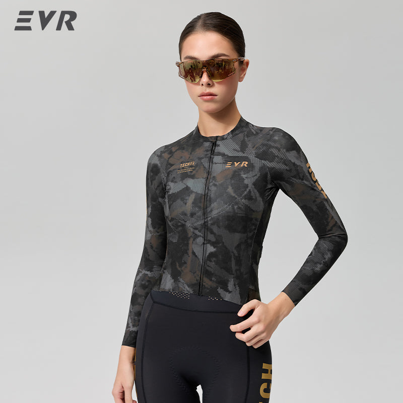 Load image into Gallery viewer, EVR TECH Women's Long‑Sleeve Cycling Jersey Lycra Quick‑Dry UPF50+ Road Bike Top 2620