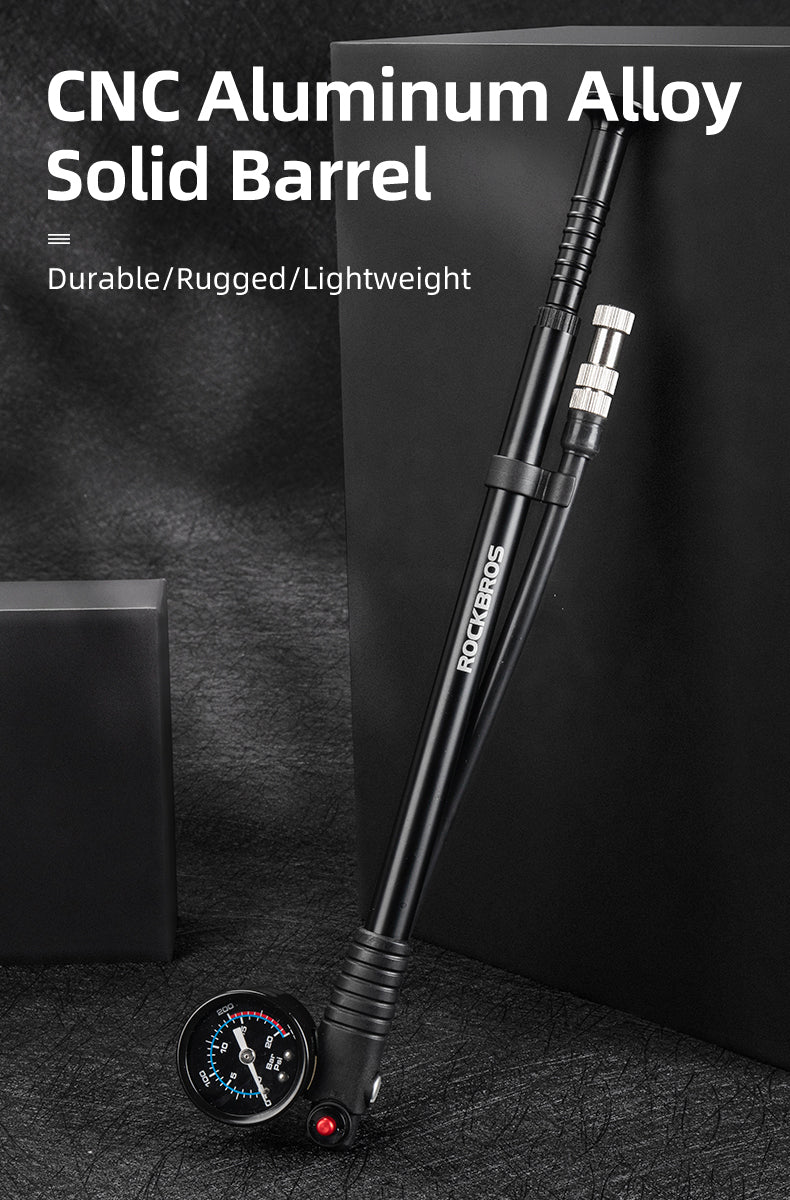 Load image into Gallery viewer, Rockbros Bike Air Pump 300psi Fork Pump Gauge Rear Bicycle Suspension Hand Pump