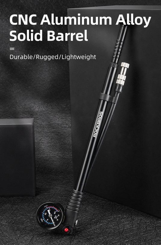 Rockbros Bike Air Pump 300psi Fork Pump Gauge Rear Bicycle Suspension Hand Pump