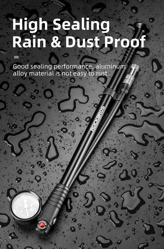 Rockbros Bike Air Pump 300psi Fork Pump Gauge Rear Bicycle Suspension Hand Pump