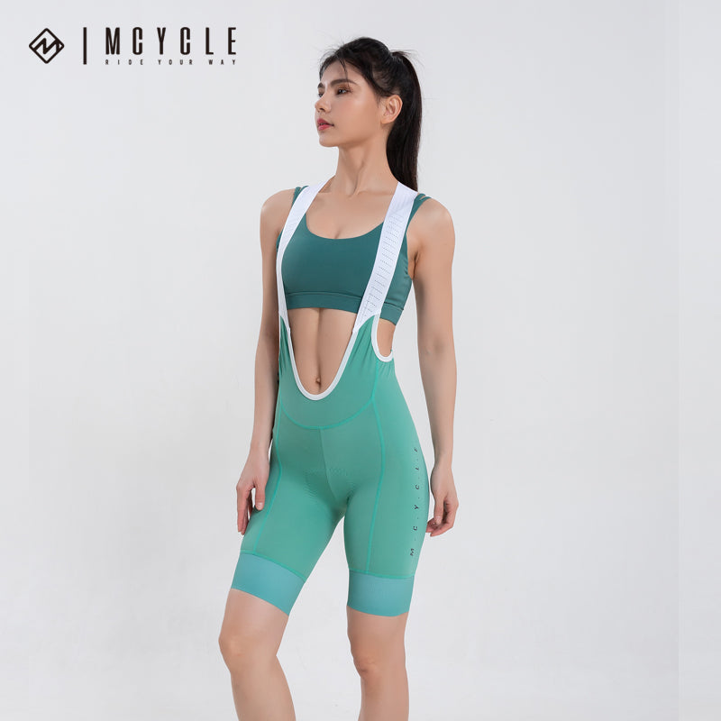 Load image into Gallery viewer, Mcycle Women Cycling Bib Shorts MK032W Green
