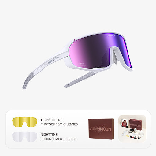 Load image into Gallery viewer, SUNRIMOON Twilight Full‑Frame Cycling Sunglasses Gift Set | Lenses By ZEISS, Photochromic, Interchangeable Sports Glasses for Cycling Running Outdoor
