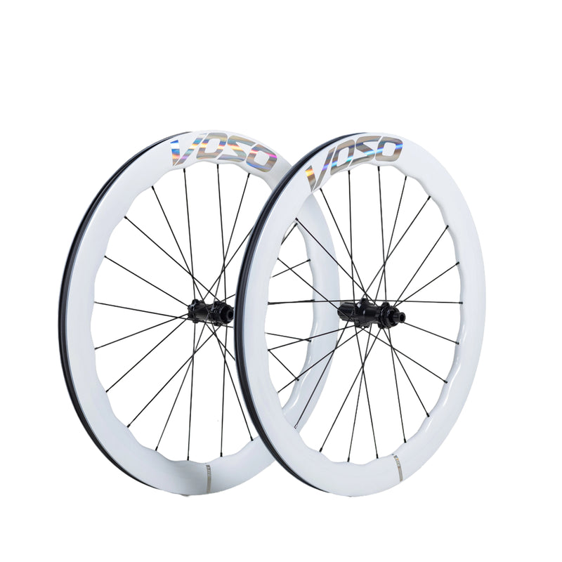 Load image into Gallery viewer, SCOM VOSO Lite Undulating Carbon Wheels Pearl White
