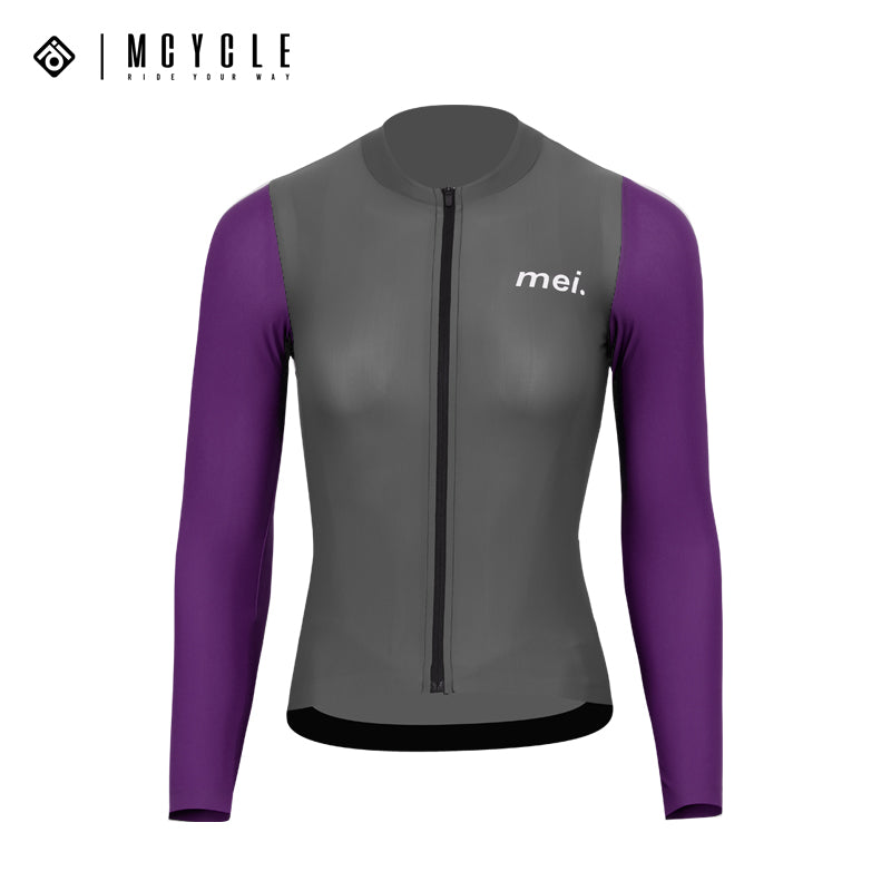 Load image into Gallery viewer, Mcycle Woman Contrast Sold Color Long Sleeve Cycling Jersey MY249W

