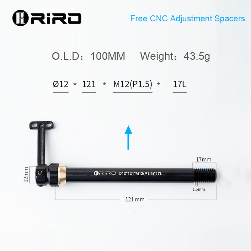 Load image into Gallery viewer, Riro Universal Bicycle Thru-Axle Diameter 12 mm thread distance M1.5
