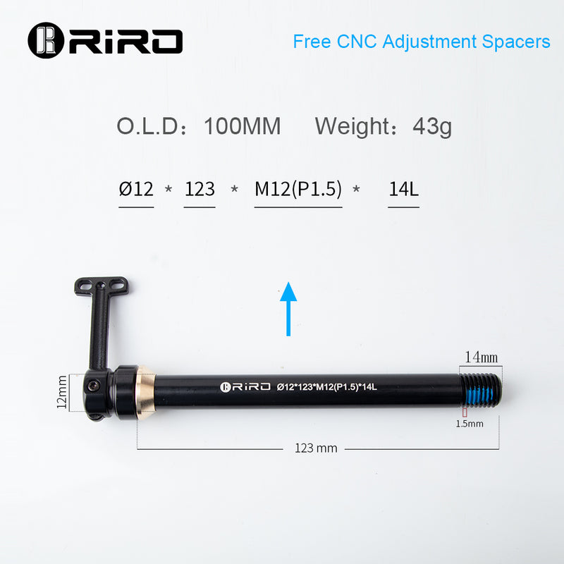 Load image into Gallery viewer, Riro Universal Bicycle Thru-Axle Diameter 12 mm thread distance M1.5
