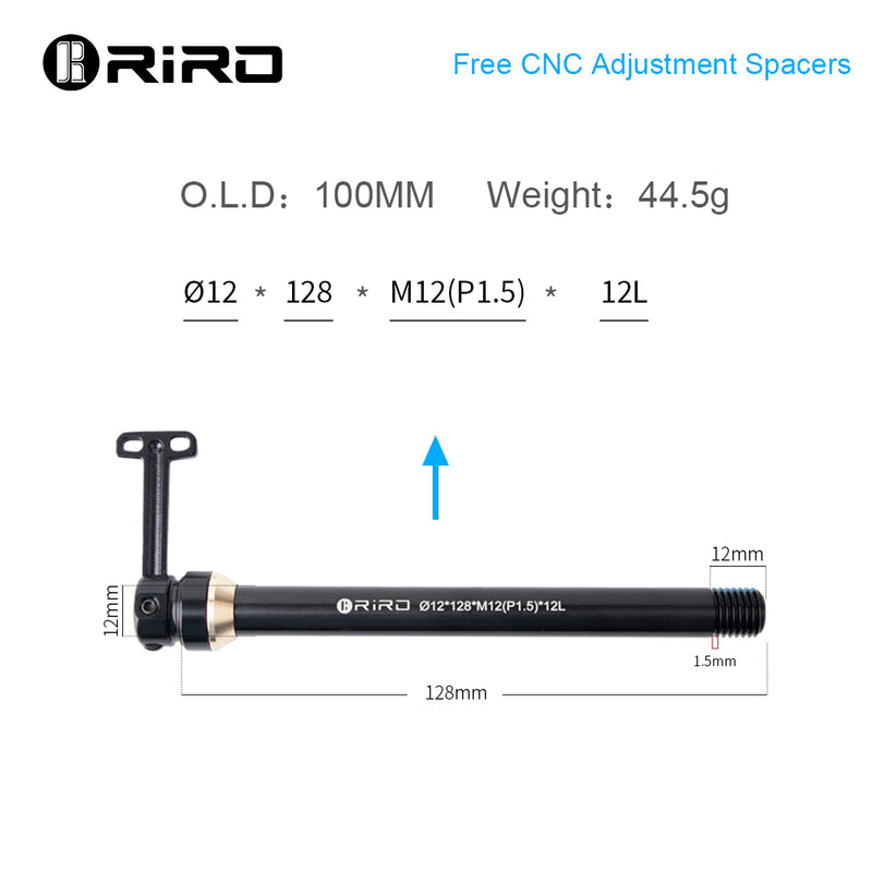 Load image into Gallery viewer, Riro Universal Bicycle Thru-Axle Diameter 12 mm thread distance M1.5
