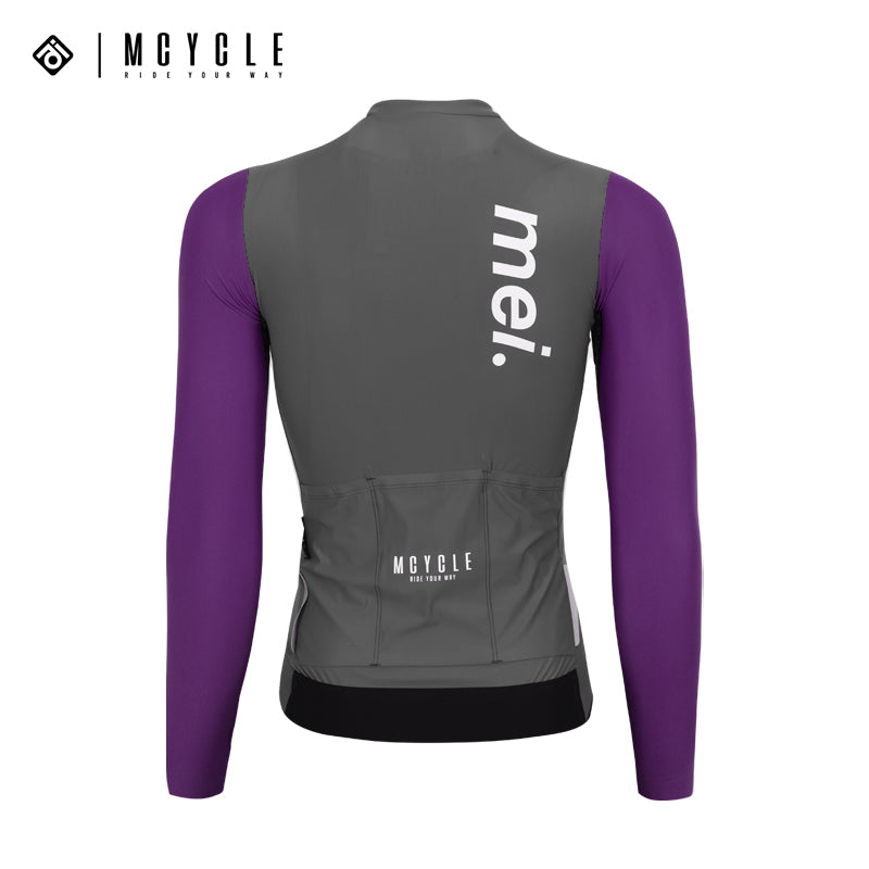Load image into Gallery viewer, Mcycle Woman Contrast Sold Color Long Sleeve Cycling Jersey MY249W
