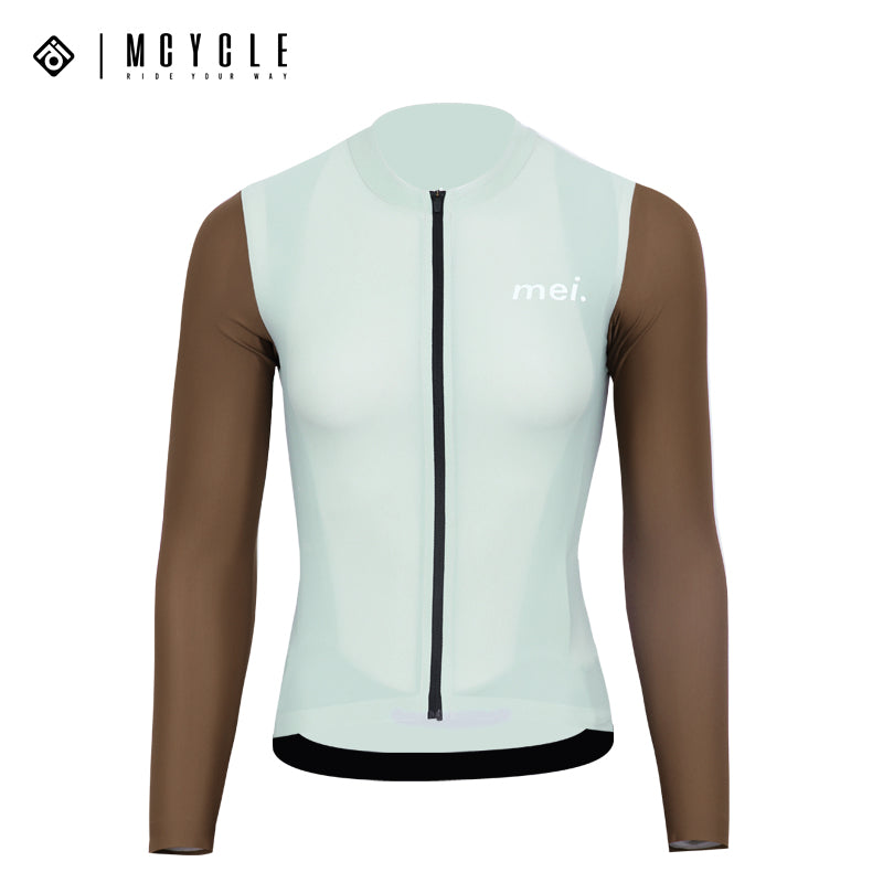 Load image into Gallery viewer, Mcycle Woman Contrast Sold Color Long Sleeve Cycling Jersey MY249W
