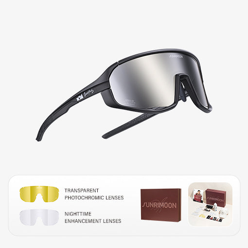 Load image into Gallery viewer, SUNRIMOON Twilight Full‑Frame Cycling Sunglasses Gift Set | Lenses By ZEISS, Photochromic, Interchangeable Sports Glasses for Cycling Running Outdoor
