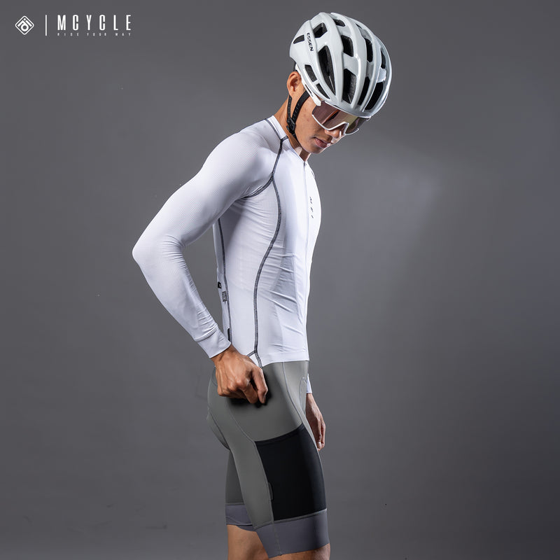 Load image into Gallery viewer, Mcycle Solid Color Pro Men&#39;s Long Sleeve Cycling Jersey MY341
