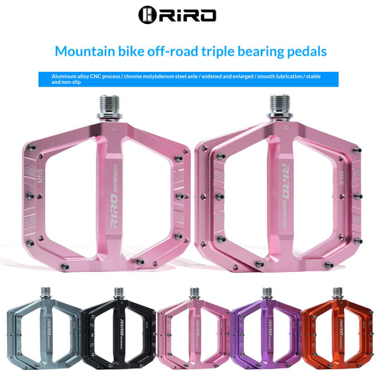 RIRO MK6 CNC Aluminum Flat Pedals | Mountain Bike / Folding Bike / Urban Commuter Pedals K60