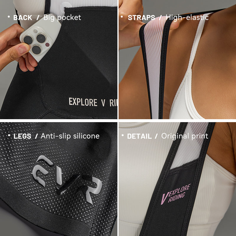 Load image into Gallery viewer, EVR Women’s Pro Cycling Bib Shorts – 2428 (Powered by Elastic Interface®)
