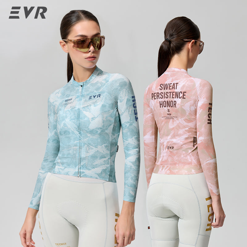 Load image into Gallery viewer, EVR TECH Women's Long‑Sleeve Cycling Jersey Lycra Quick‑Dry UPF50+ Road Bike Top 2620
