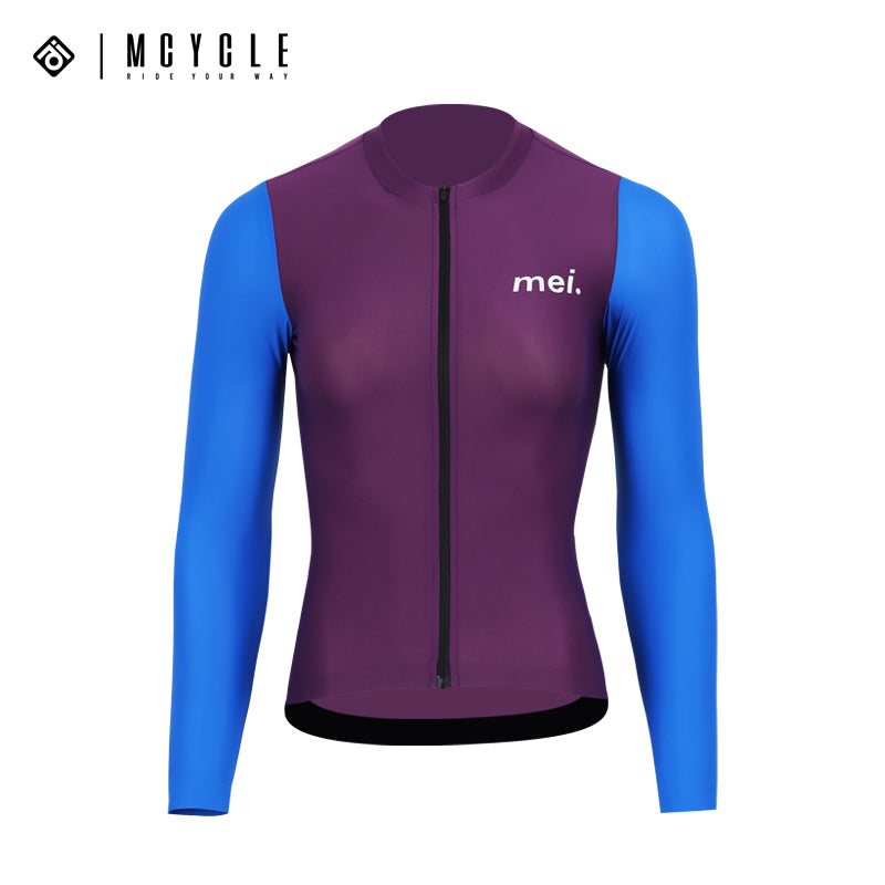 Load image into Gallery viewer, Mcycle Woman Contrast Sold Color Long Sleeve Cycling Jersey MY249W

