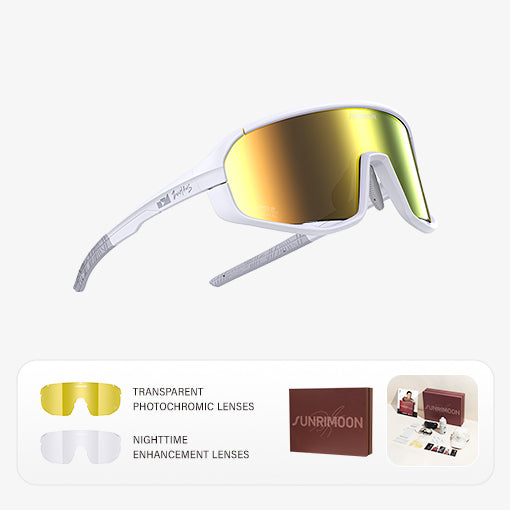 Load image into Gallery viewer, SUNRIMOON Twilight Full‑Frame Cycling Sunglasses Gift Set | Lenses By ZEISS, Photochromic, Interchangeable Sports Glasses for Cycling Running Outdoor
