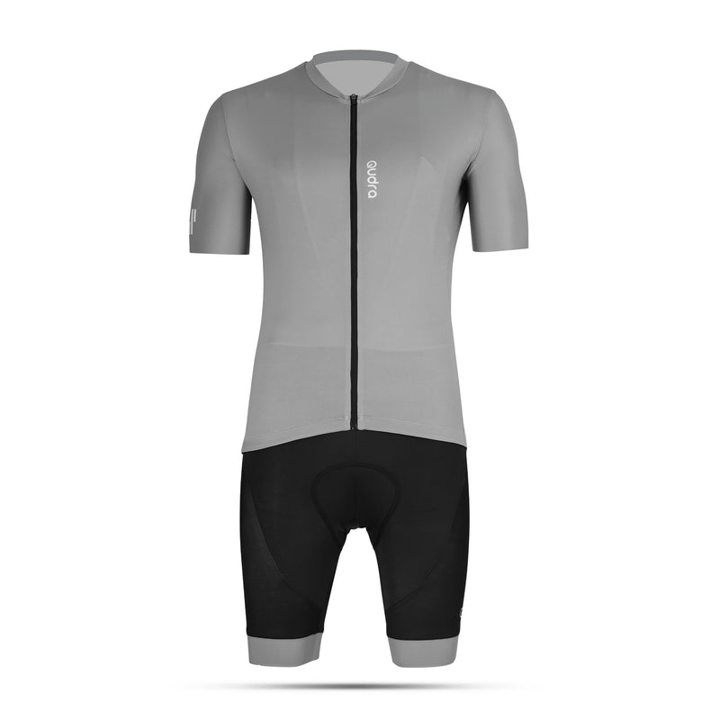 Load image into Gallery viewer, Qudra Cycling Jersey and Bib Tights Top with Short Pants Grey 059
