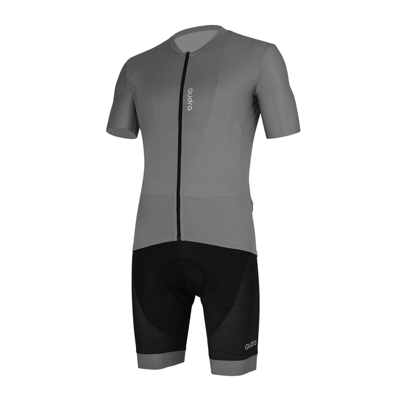 Load image into Gallery viewer, Qudra Cycling Jersey and Bib Tights Top with Short Pants Grey 059
