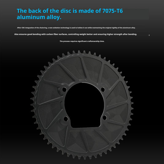 Riro RCB 110BCD CNC Aluminum Chainring with Carbon Fiber Reinforced Surface Single and Double Chainrings