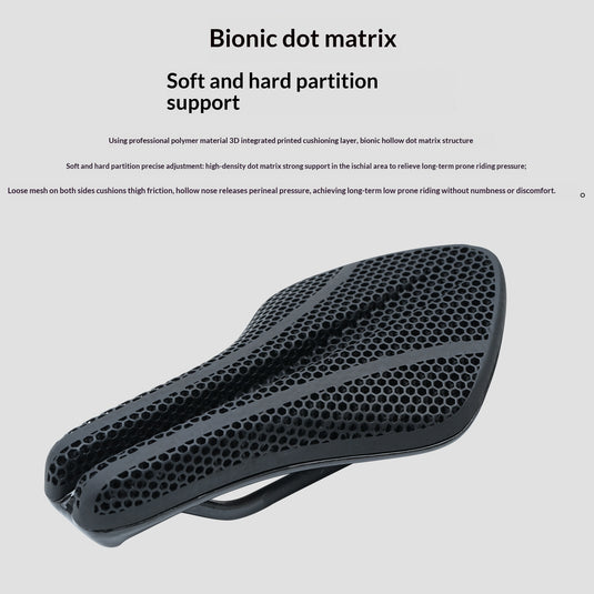 RIRO 3D Printed Carbon Fiber Triathlon TT Bicycle Saddle - Lightweight Hollow Matrix Pro Racing Seat