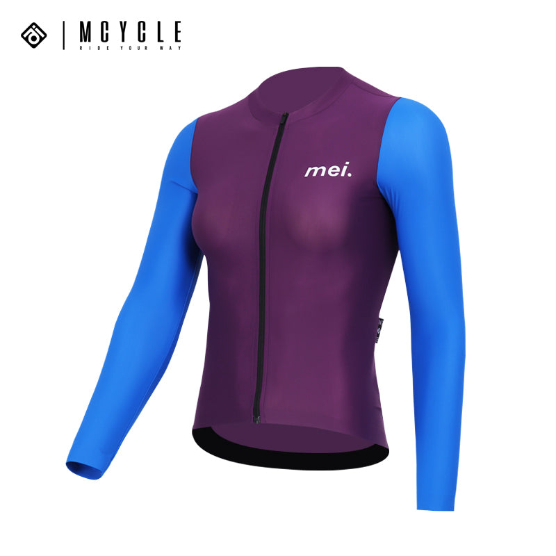 Load image into Gallery viewer, Mcycle Woman Contrast Sold Color Long Sleeve Cycling Jersey MY249W

