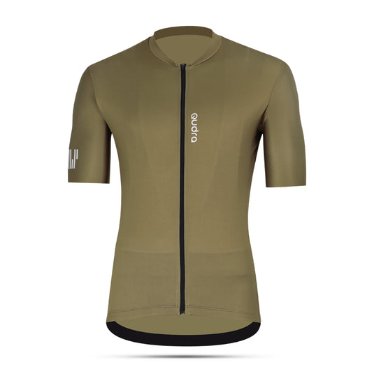 Qudra Cycling Jersey and Bib Tights Top with Short Pants Brown 060