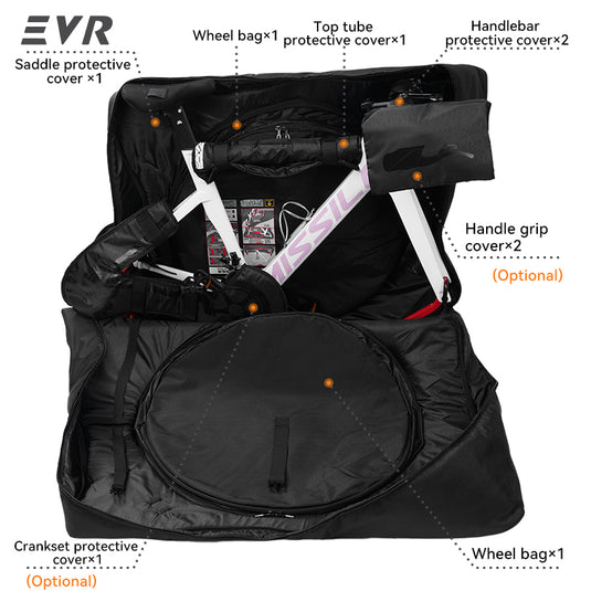 EVR Padded Rolling Bicycle Travel Bag | Air‑Friendly Bike Transport Case