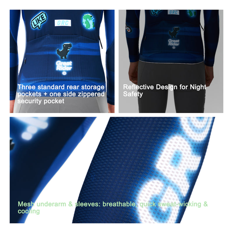 Load image into Gallery viewer, GRC Unisex Game Rider ERROR Technical Cycling Jersey 1457

