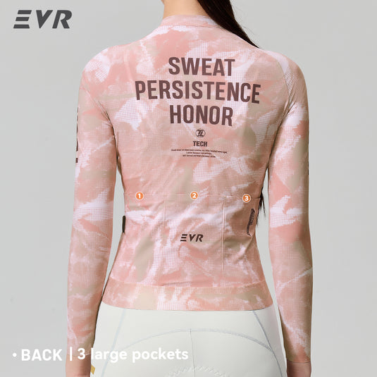 EVR TECH Women's Long‑Sleeve Cycling Jersey Lycra Quick‑Dry UPF50+ Road Bike Top 2620