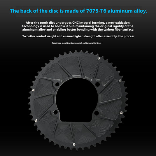 Riro RCB 110BCD Split Double CNC Aluminum Chainring with Carbon Fiber Reinforced Surface