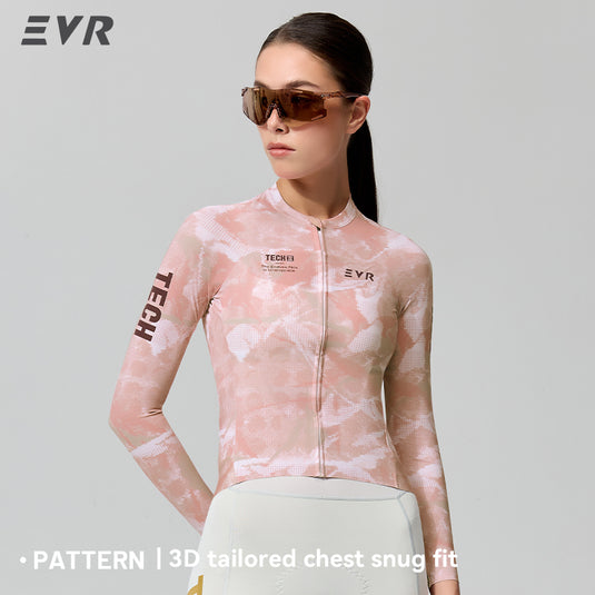 EVR TECH Women's Long‑Sleeve Cycling Jersey Lycra Quick‑Dry UPF50+ Road Bike Top 2620